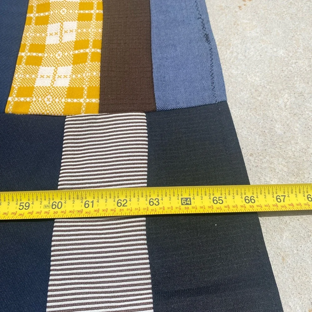 Multi Color Men’s Suit Patchwork Quilt with a sherpa Backing 66”/82”